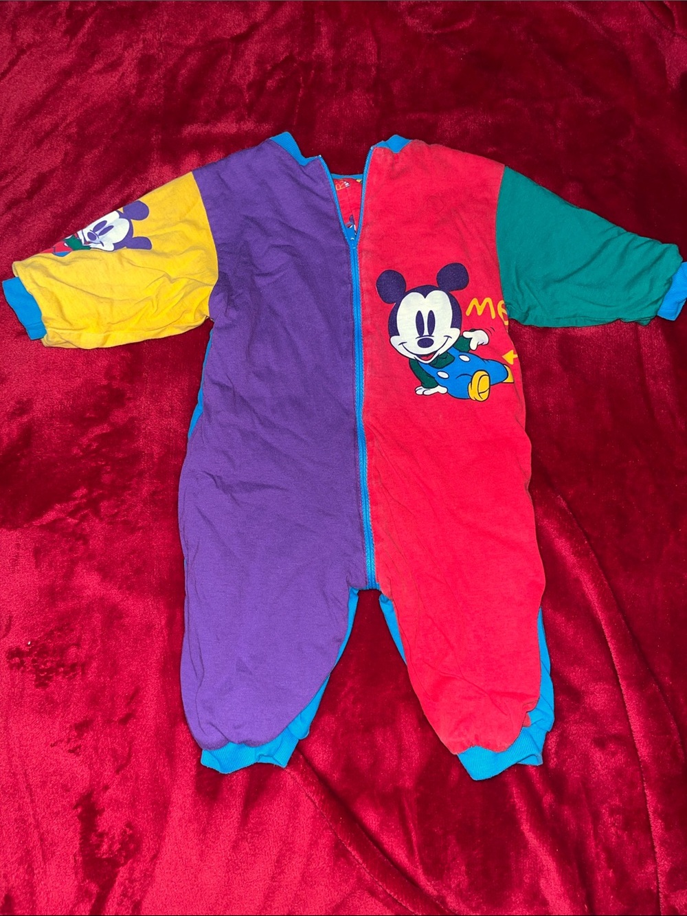 Vintage Y2K Reversible Mickey Mouse Multi-Color Toddler One-Piece
